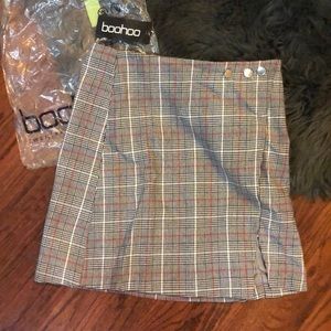Boohoo Plaid Mini Skirt